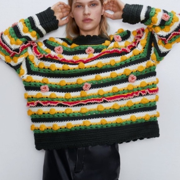 Zara limited edition embellished sweater size M - Picture 2 of 7